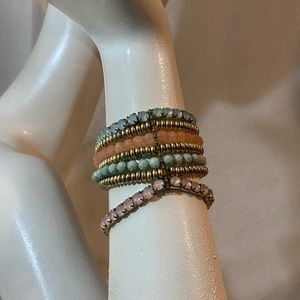 Faux Gem Stacked Bracelet